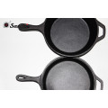 Double use cast iron saucepan with vegetable oil